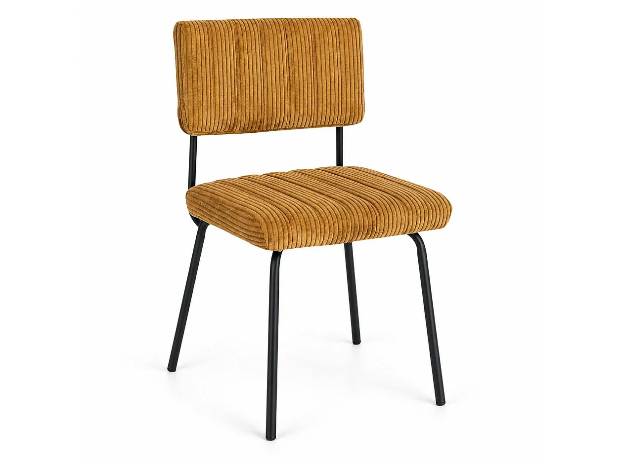 Chaise velours grosses côtes moutarde (lot de 2) IENA