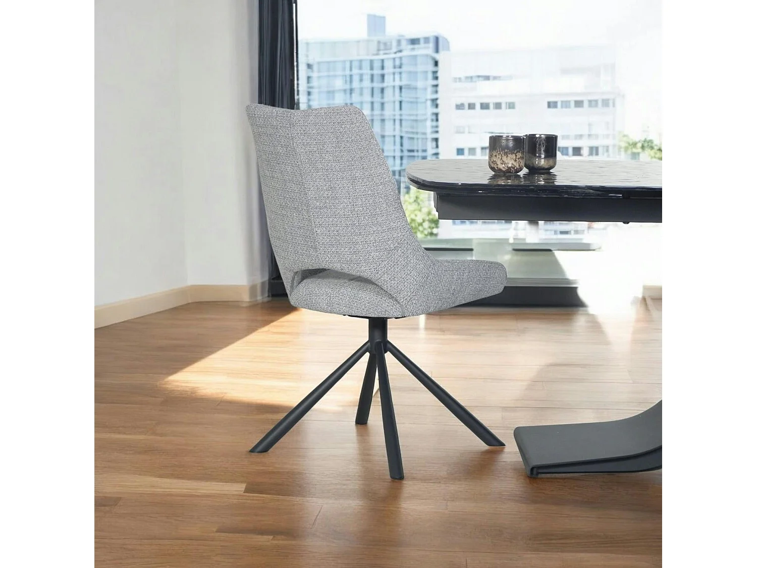 Chaise contemporaine pivotante grise (lot de 2) LIGURIE