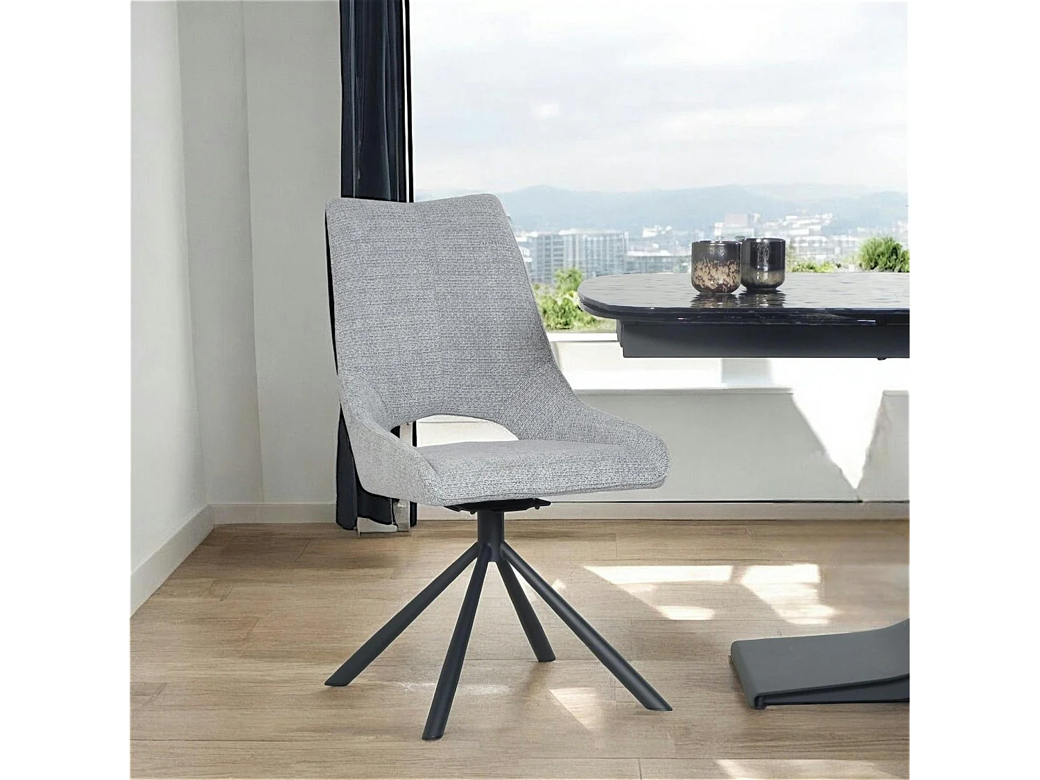 Chaise contemporaine pivotante grise (lot de 2) LIGURIE