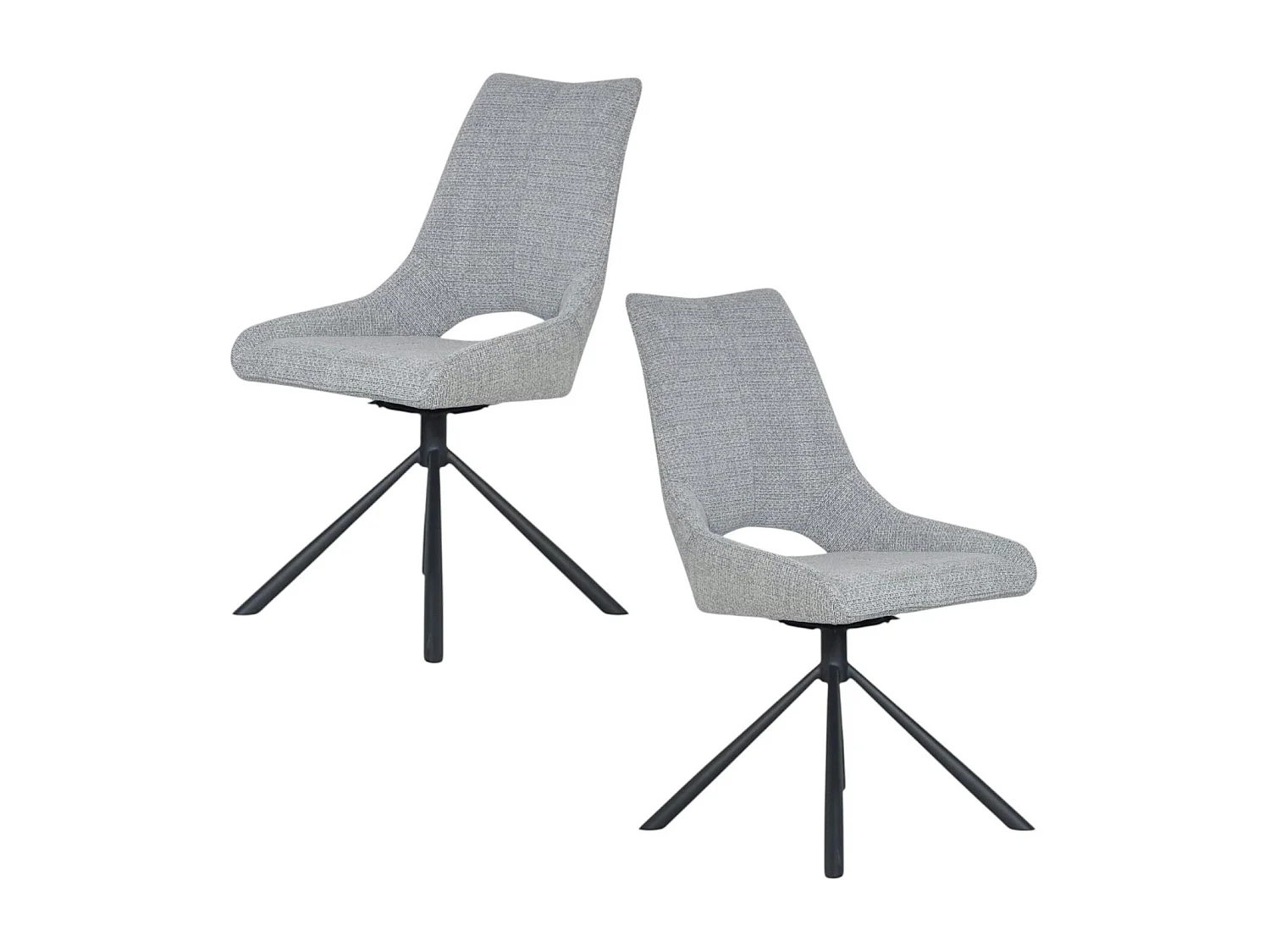 Chaise contemporaine pivotante grise (lot de 2) LIGURIE