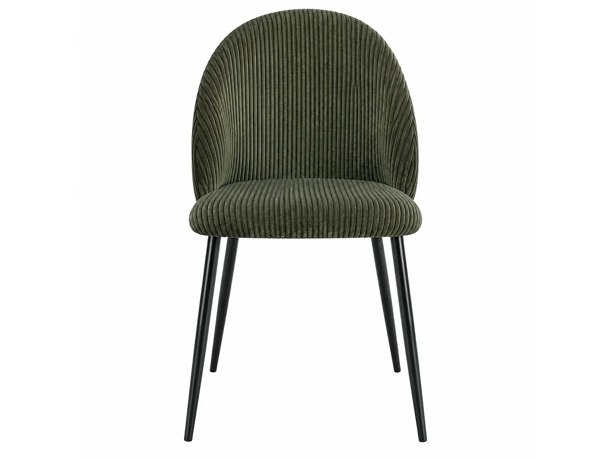 Chaise en tissu côtelé vert (lot de 2) IENA