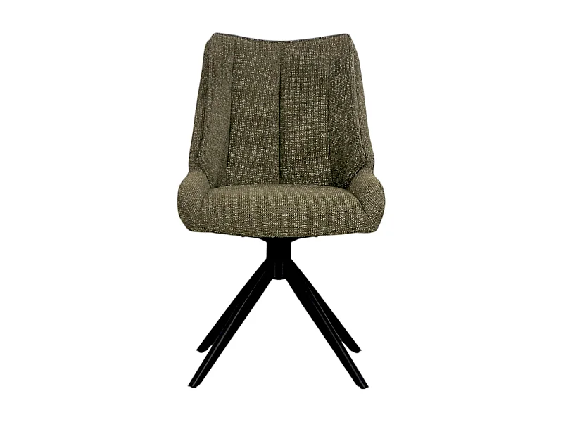 Chaise vert foncé pivotante en velours texturé (lot de 2) IENA