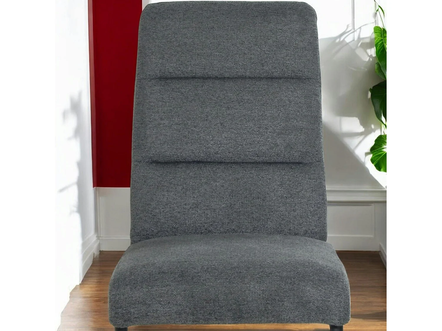 Chaise à dossier haut en tissu anthracite (lot de 2) LOMBARDIE