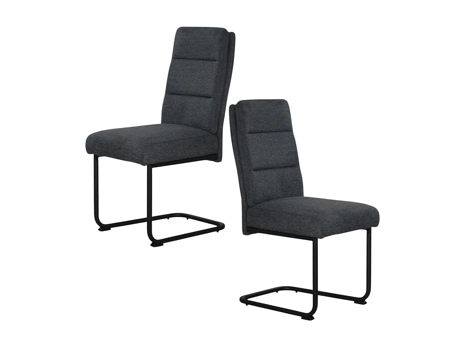 Chaise à dossier haut en tissu anthracite (lot de 2) LOMBARDIE