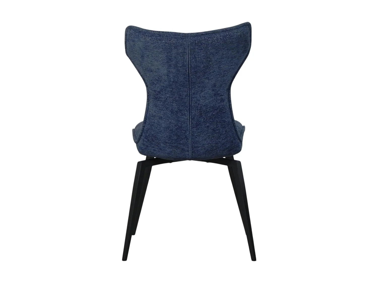 Chaise bleue pivotante en velours avec passepoil (lot de 2) LOMBARDIE