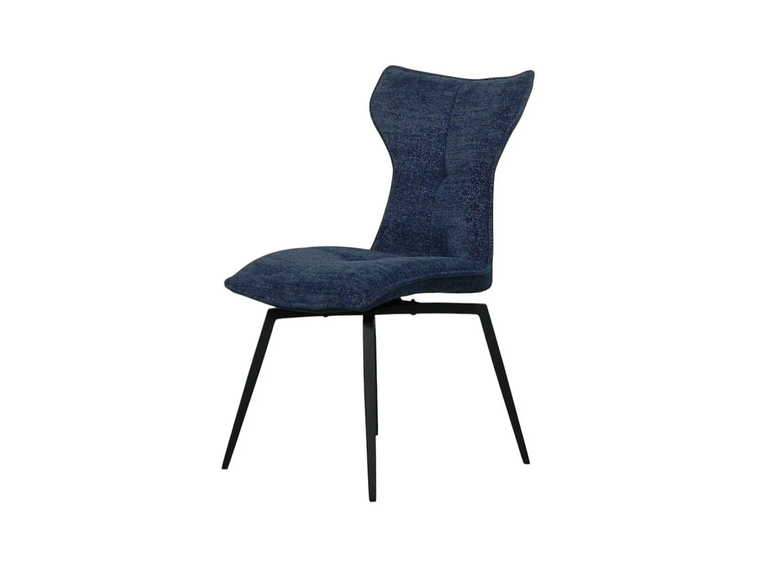 Chaise bleue pivotante en velours avec passepoil (lot de 2) LOMBARDIE