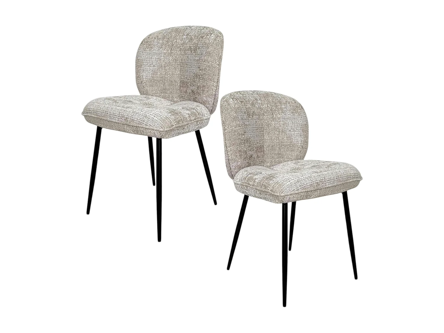 Chaise cosy en tissu beige (lot de 2) IENA