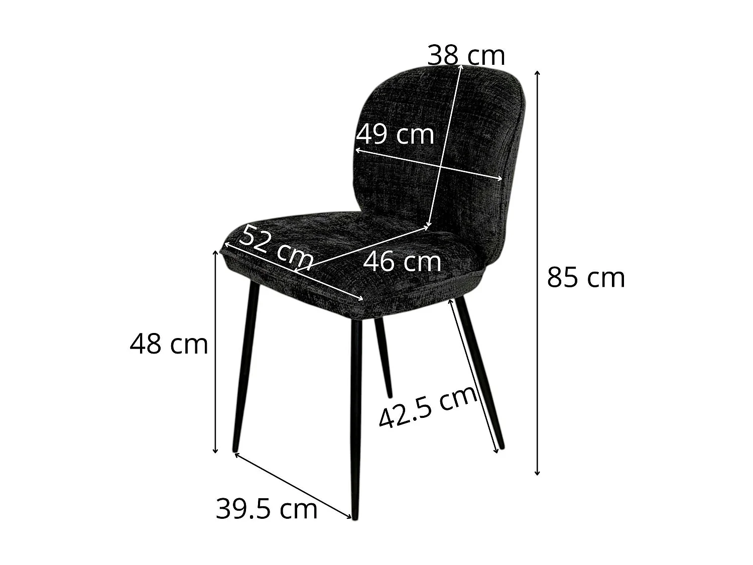 Chaise cosy en tissu beige (lot de 2) IENA