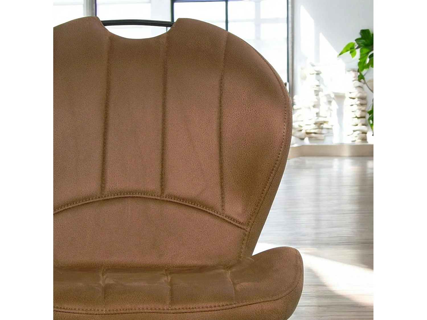 Chaise pivotante caramel avec dossier courbe, (lot de 2) LOMBARDIE