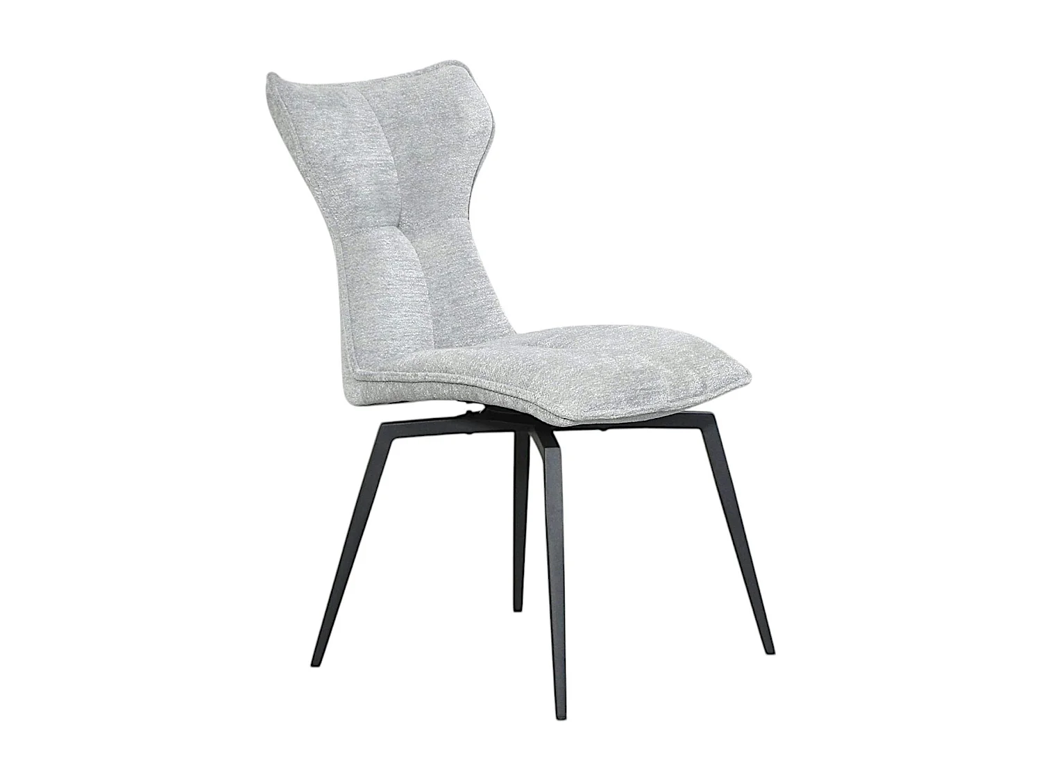 Chaise grise pivotante en velours avec passepoil (lot de 2) LOMBARDIE