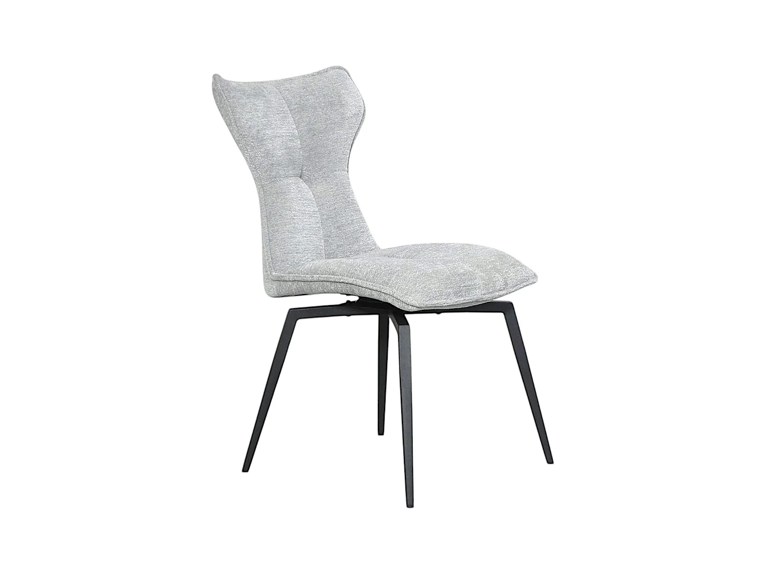 Chaise grise pivotante en velours avec passepoil (lot de 2) LOMBARDIE