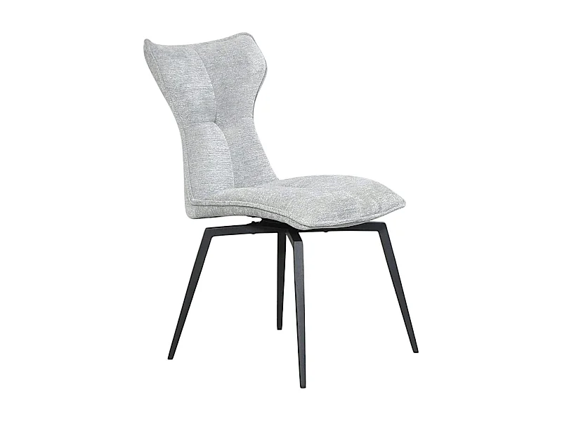 Chaise grise pivotante en velours avec passepoil (lot de 2) LOMBARDIE