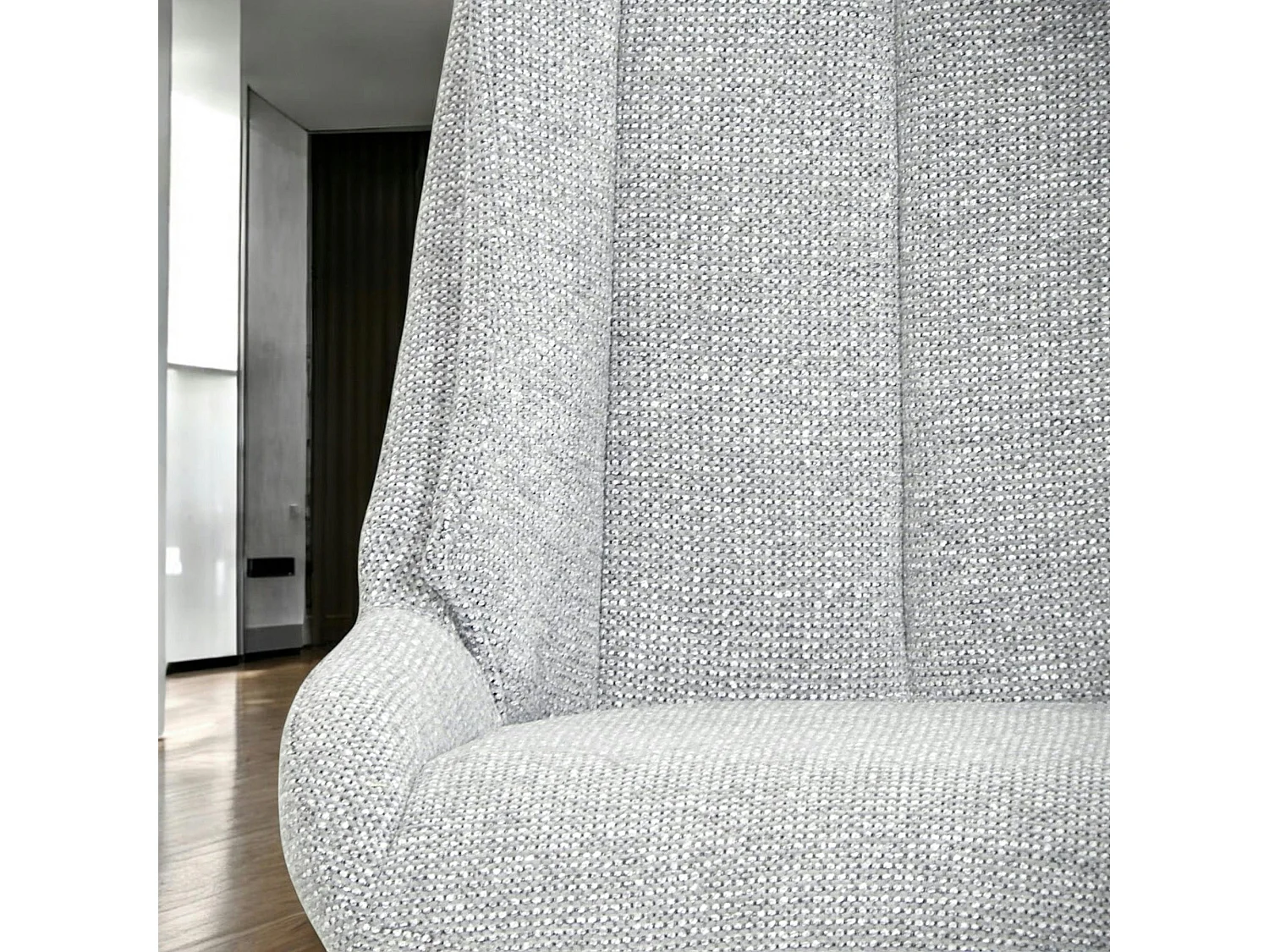 Chaise grise pivotante en velours texturé (lot de 2) IENA