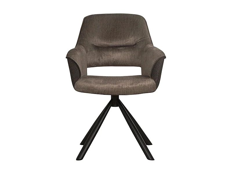 Fauteuil pivotant bi-matière, couleur taupe (lot de 2) IENA