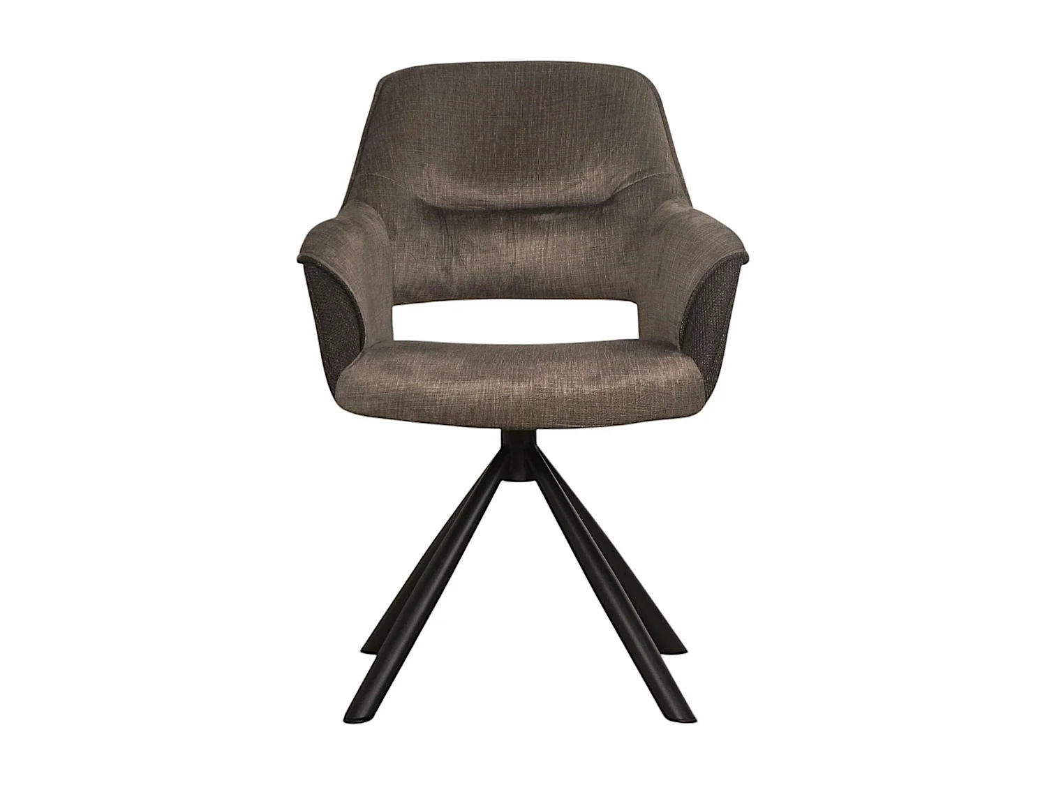 Fauteuil pivotant bi-matière, couleur taupe (lot de 2) IENA