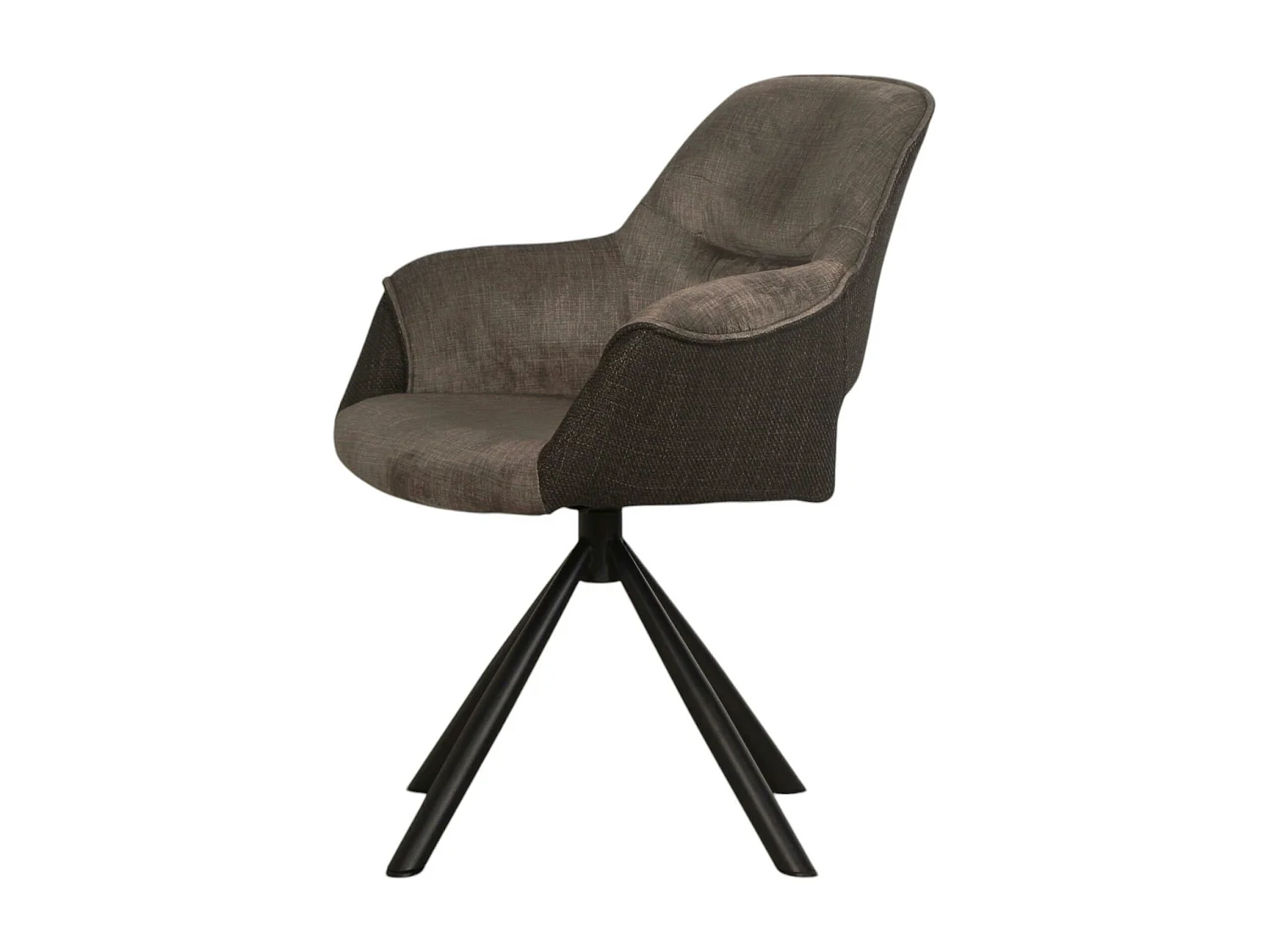 Fauteuil pivotant bi-matière, couleur taupe (lot de 2) IENA