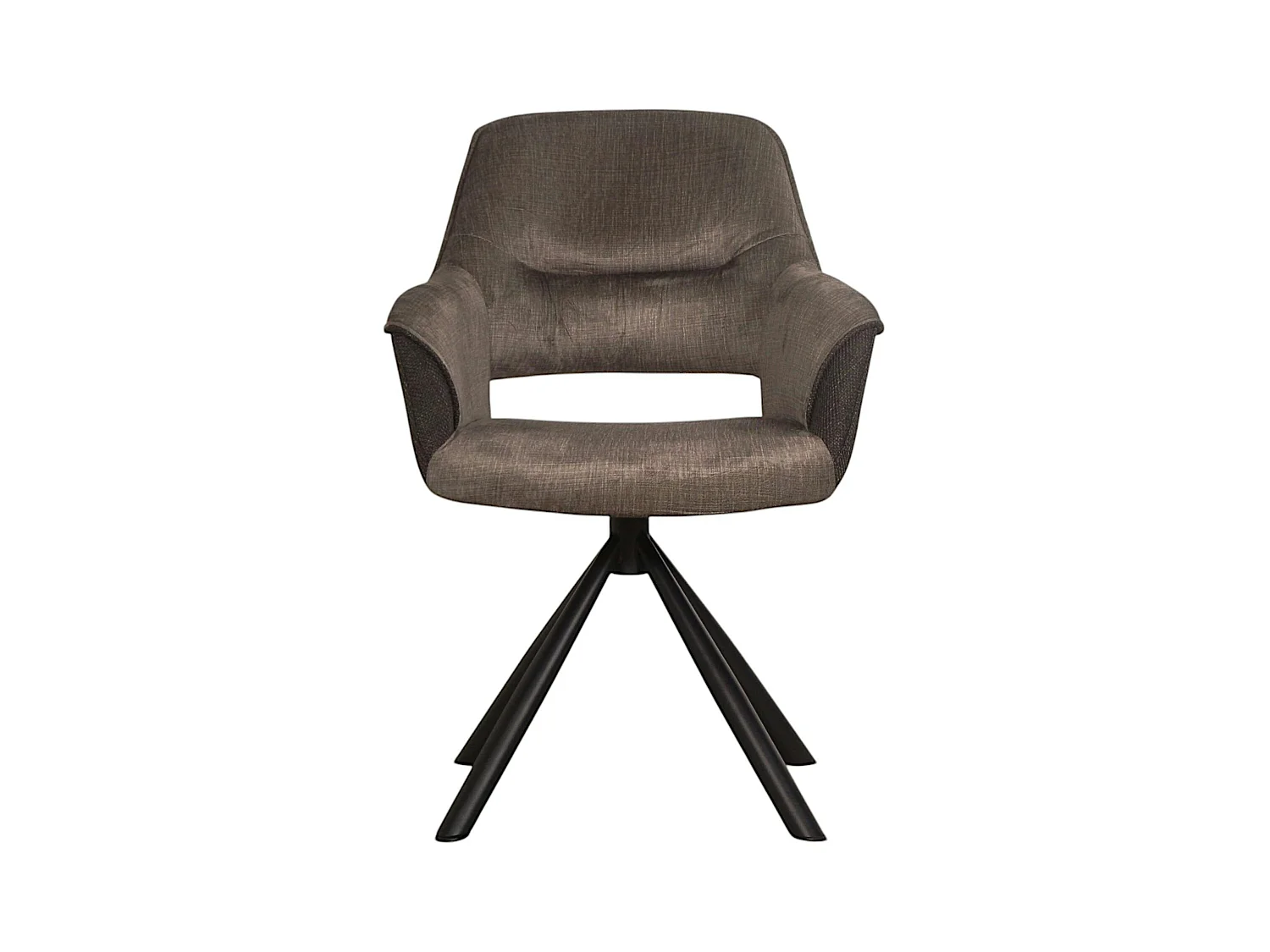 Fauteuil pivotant bi-matière, couleur taupe (lot de 2) IENA