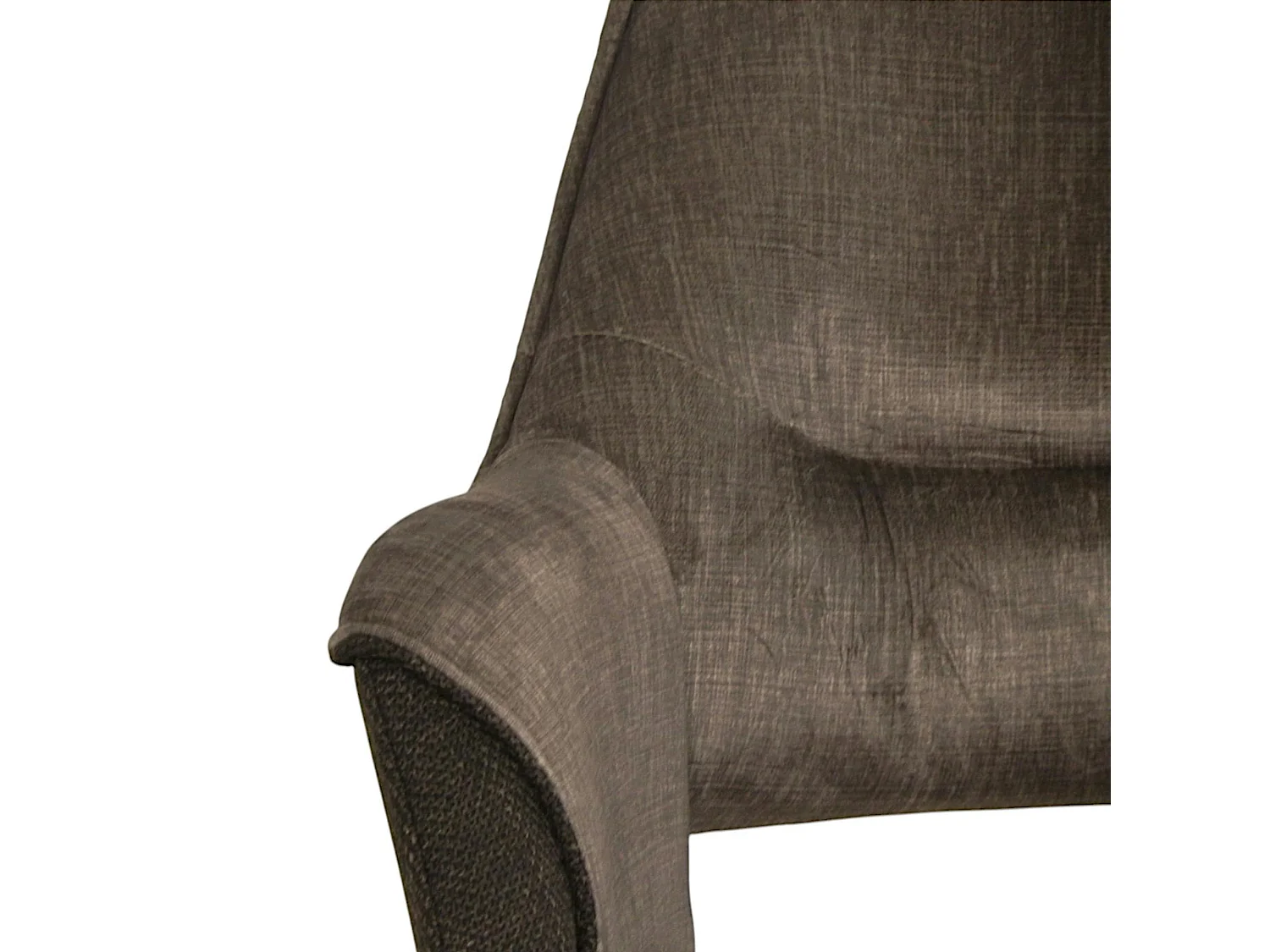 Fauteuil pivotant bi-matière, couleur taupe (lot de 2) IENA