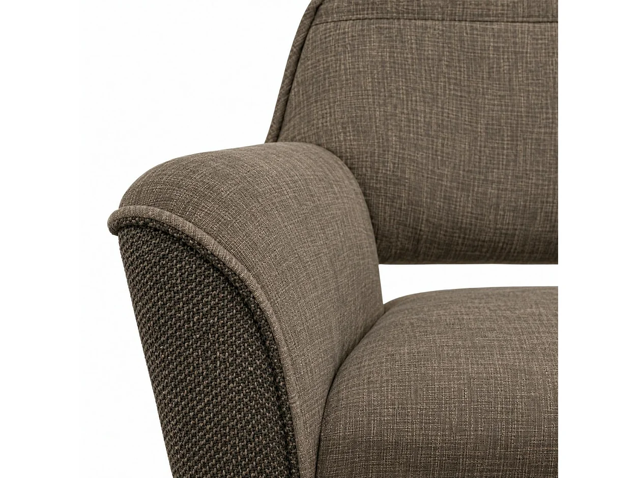 Fauteuil pivotant bi-matière, couleur taupe (lot de 2) IENA