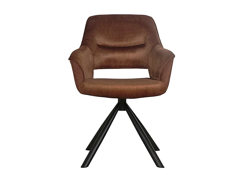 Fauteuil pivotant bi-matière, couleur cuivre (lot de 2) IENA