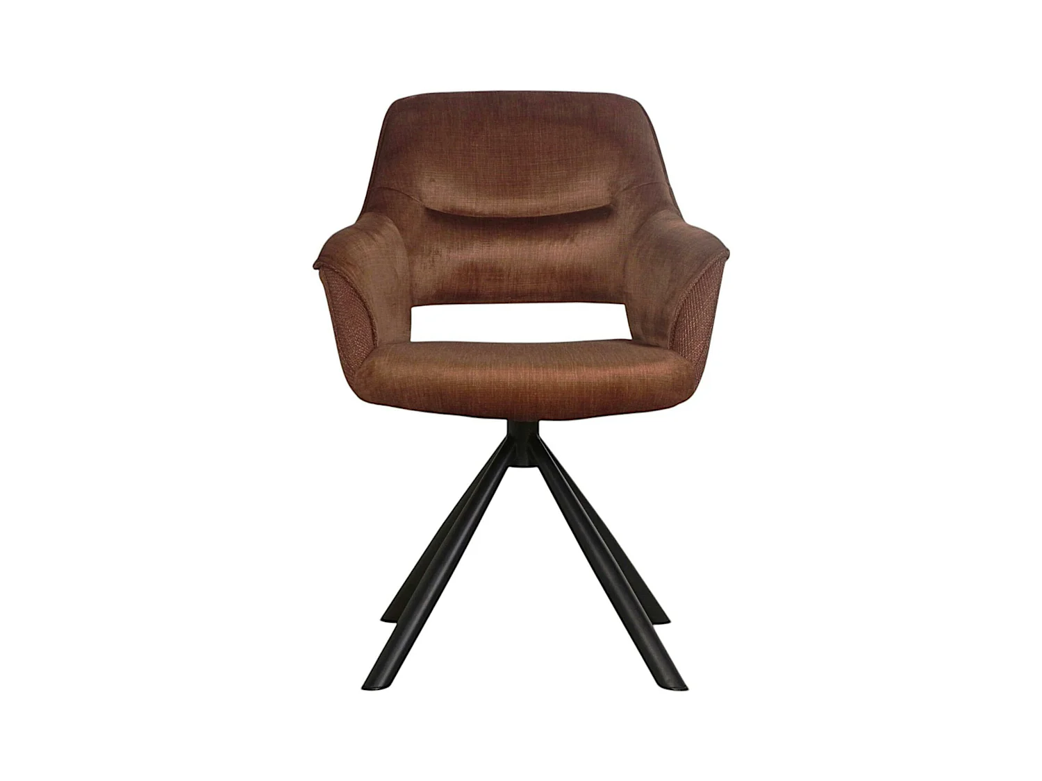 Fauteuil pivotant bi-matière, couleur cuivre (lot de 2) IENA