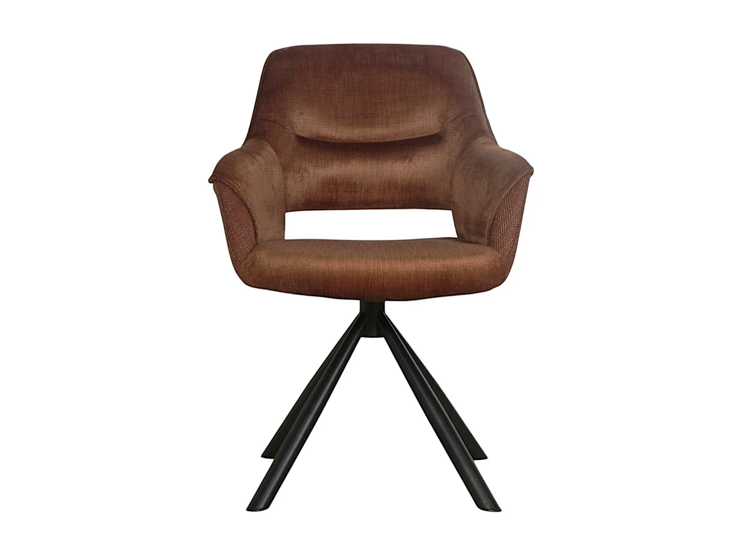 Fauteuil pivotant bi-matière, couleur cuivre (lot de 2) IENA