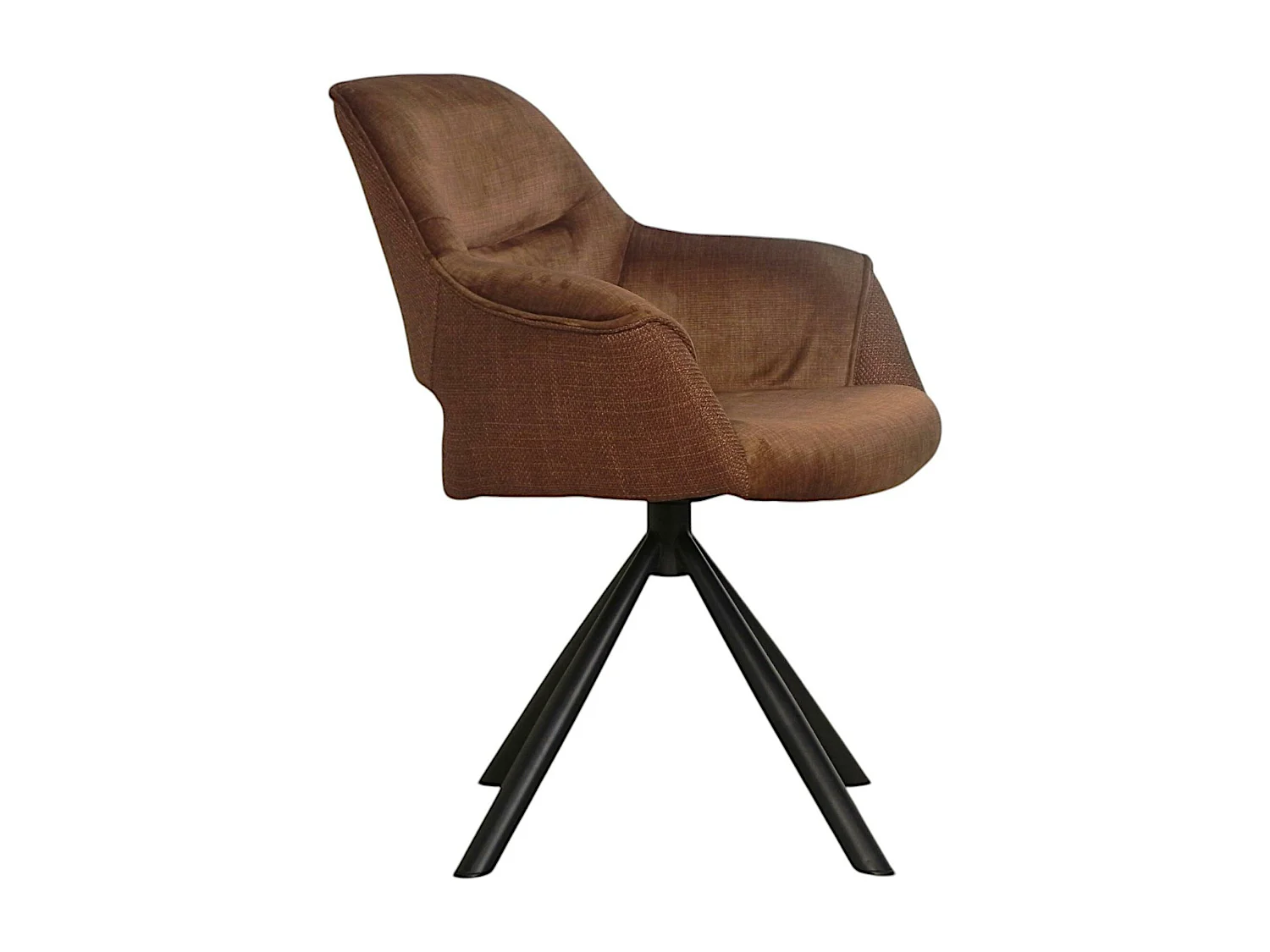 Fauteuil pivotant bi-matière, couleur cuivre (lot de 2) IENA
