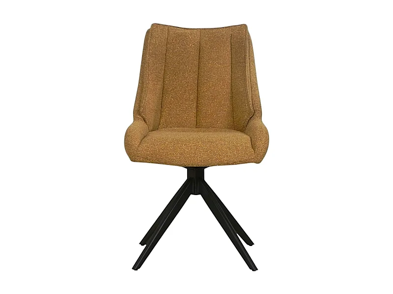 Chaise moutarde pivotante en velours texturé (lot de 2) IENA