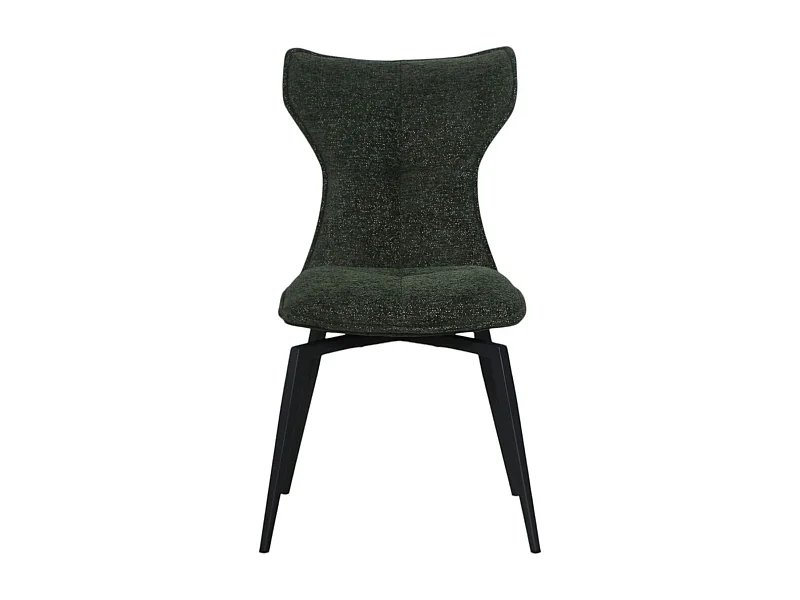 Chaise verte pivotante en velours avec passepoil (lot de 2) LOMBARDIE