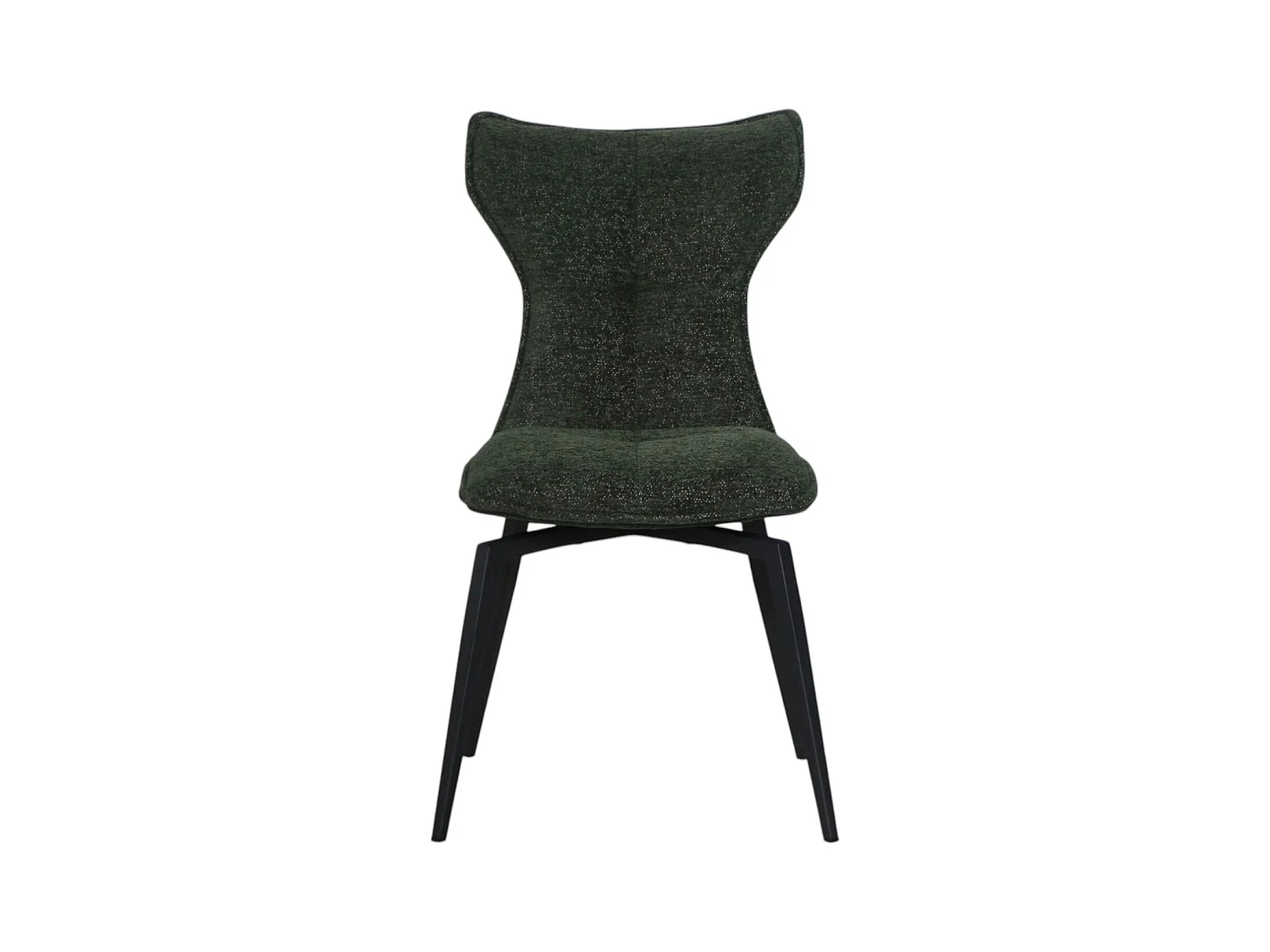 Chaise verte pivotante en velours avec passepoil (lot de 2) LOMBARDIE