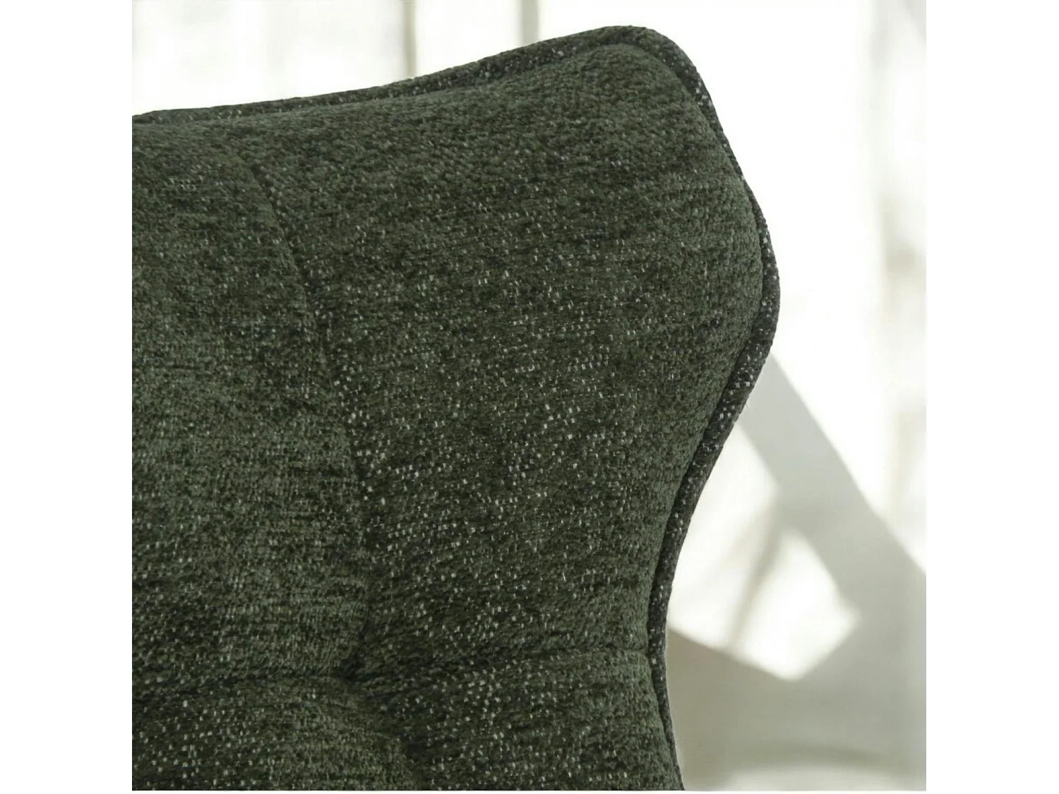 Chaise verte pivotante en velours avec passepoil (lot de 2) LOMBARDIE