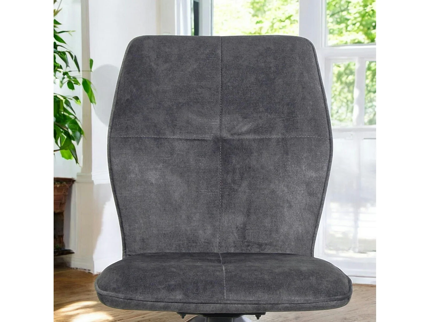 Chaise pivotante grise en velours patiné avec poignée (lot de 2) LOMBARDIE