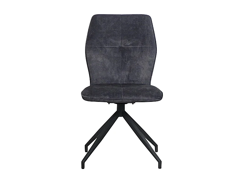 Chaise pivotante grise en velours patiné avec poignée (lot de 2) LOMBARDIE