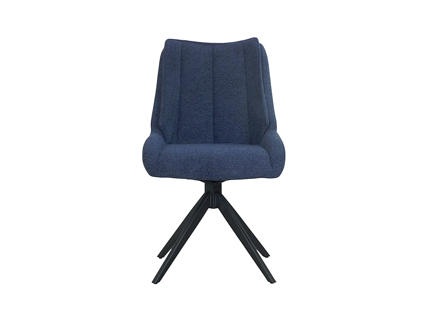 Chaise bleu nuit pivotante en velours texturé (lot de 2) IENA
