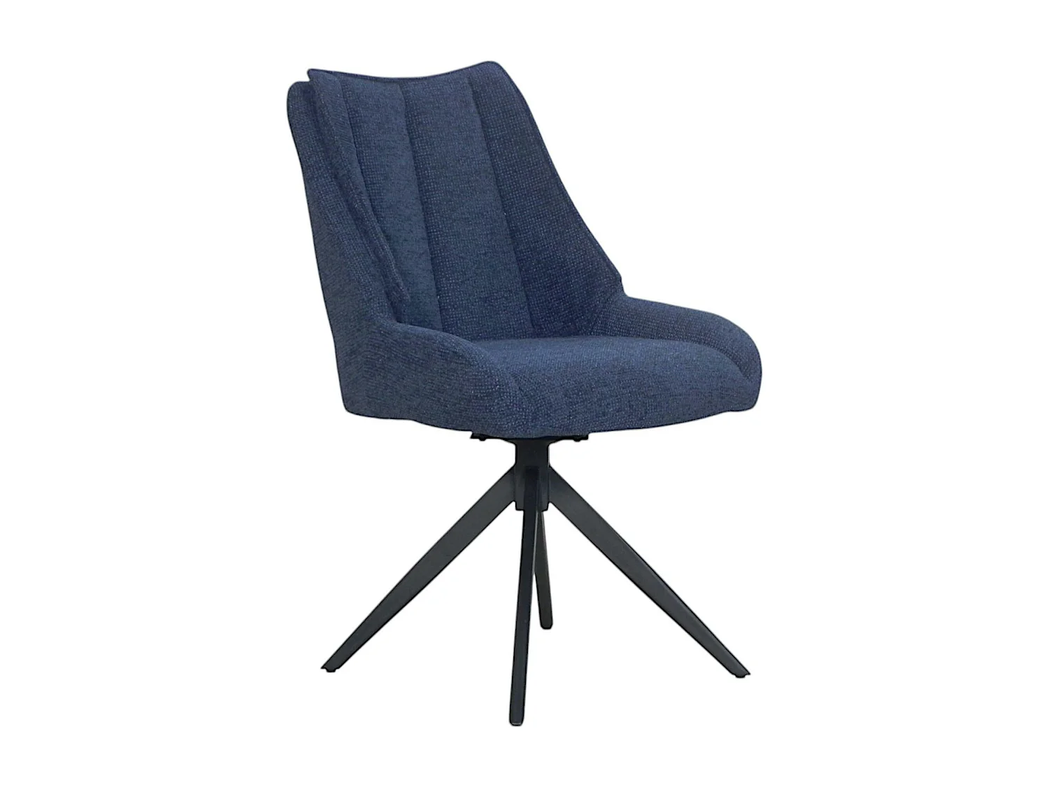 Chaise bleu nuit pivotante en velours texturé (lot de 2) IENA