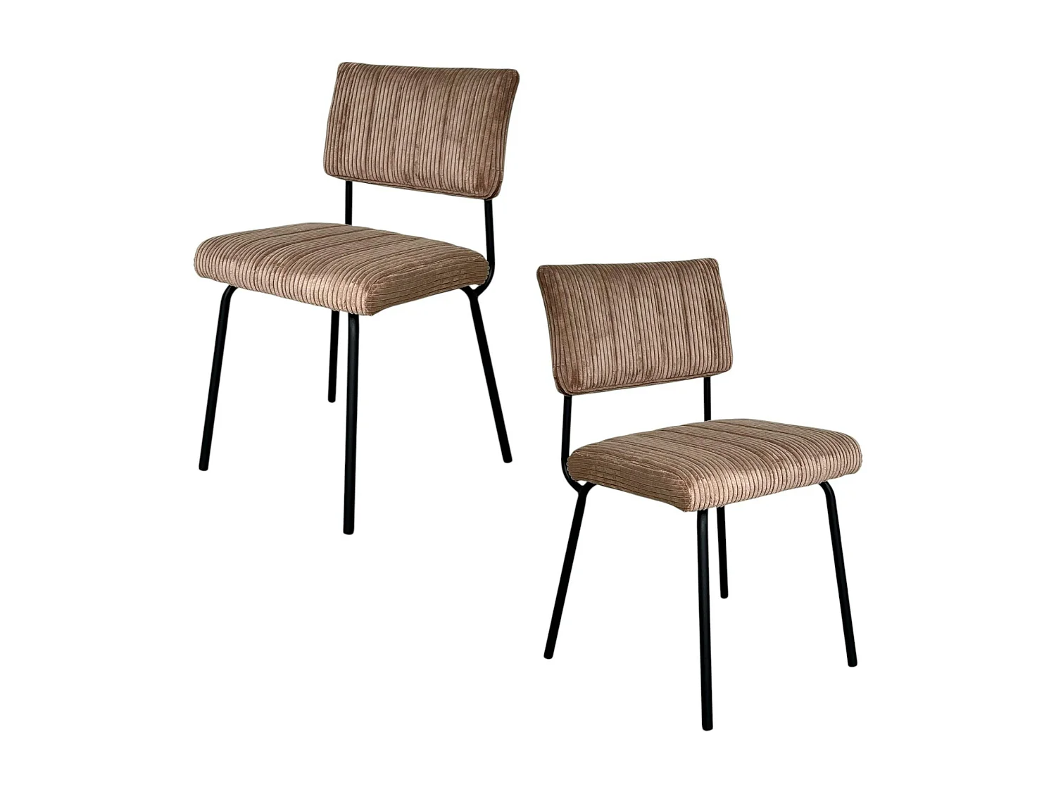 Chaise velours grosses côtes camel (lot de 2) IENA