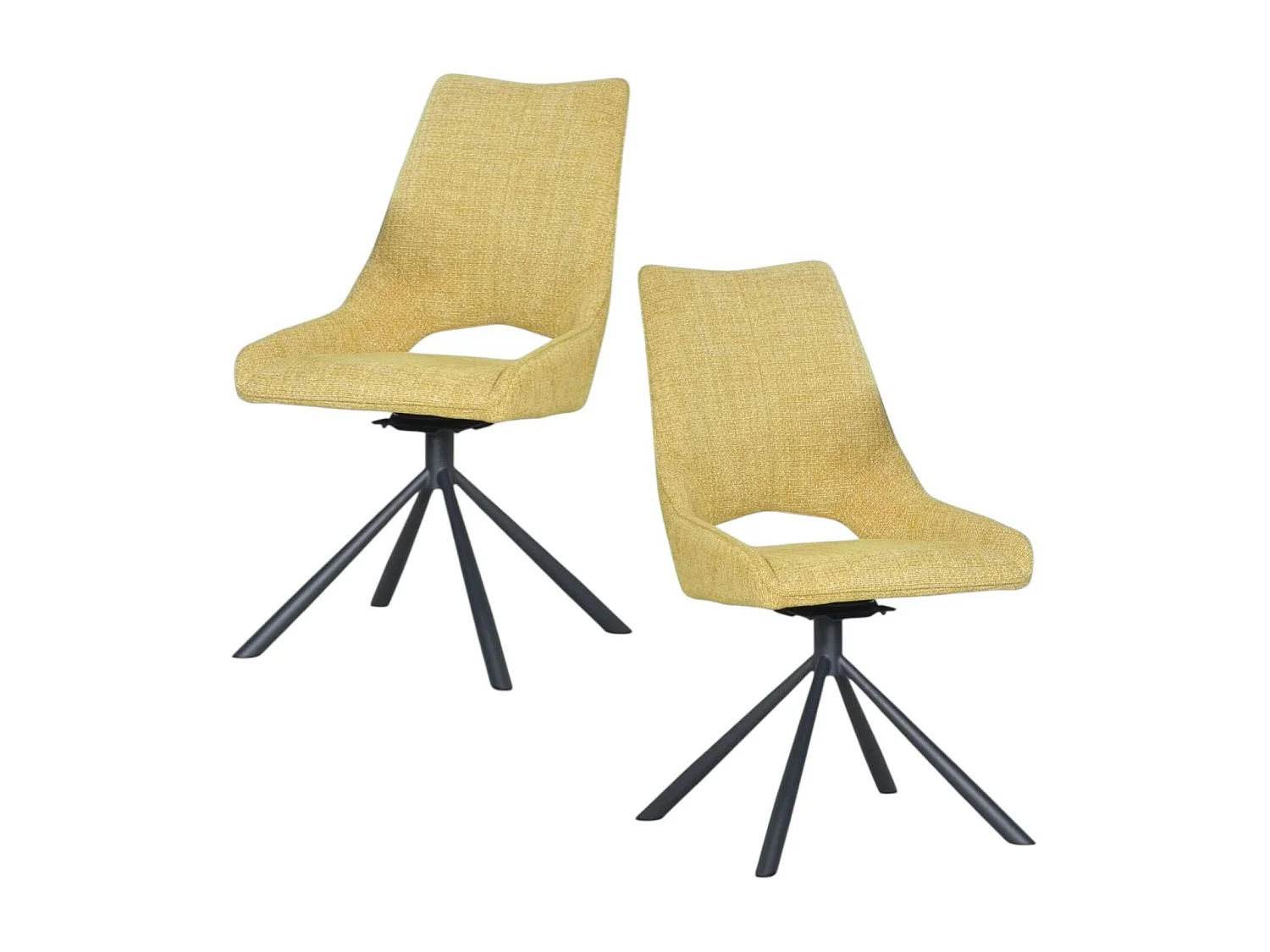 Chaise contemporaine pivotante moutarde (lot de 2) LIGURIE