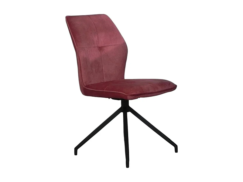 Chaise pivotante rose en velours patiné avec poignée (lot de 2) LOMBARDIE