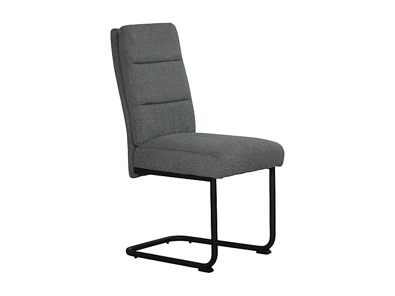 Chaise à dossier haut en tissu gris (lot de 2) LOMBARDIE