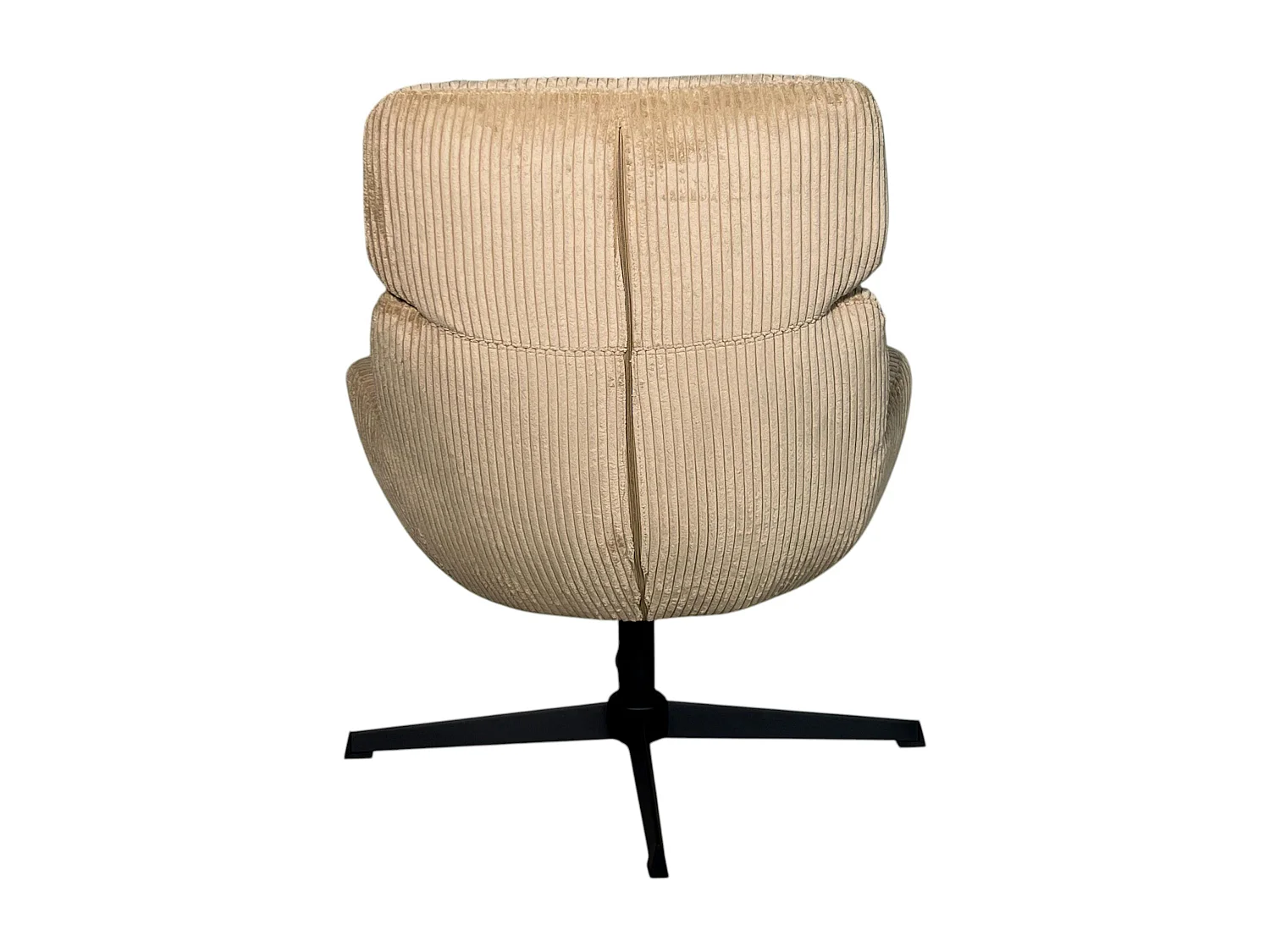 Fauteuil de salon rotatif tissu côtelé camel IENA