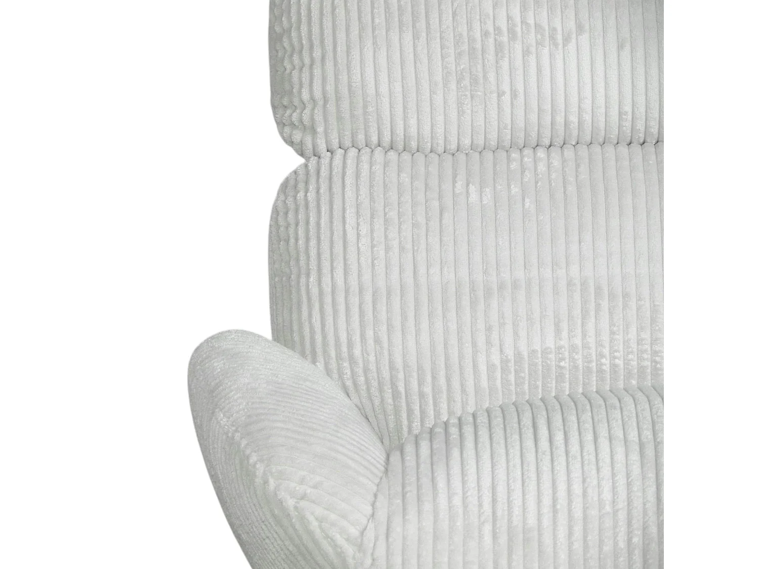Fauteuil de salon rotatif tissu côtelé blanc IENA