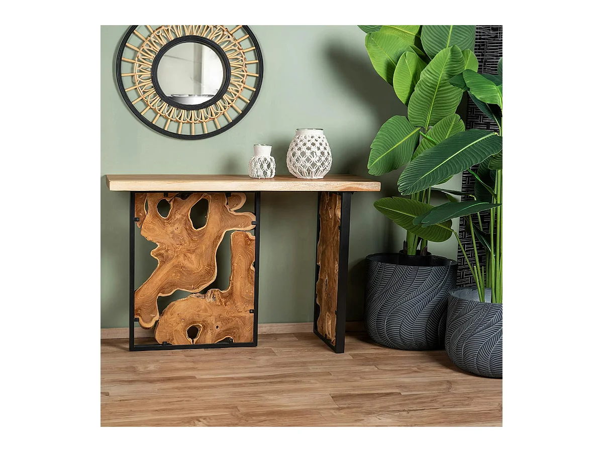 Console pieds racine de teck design ARIZONA