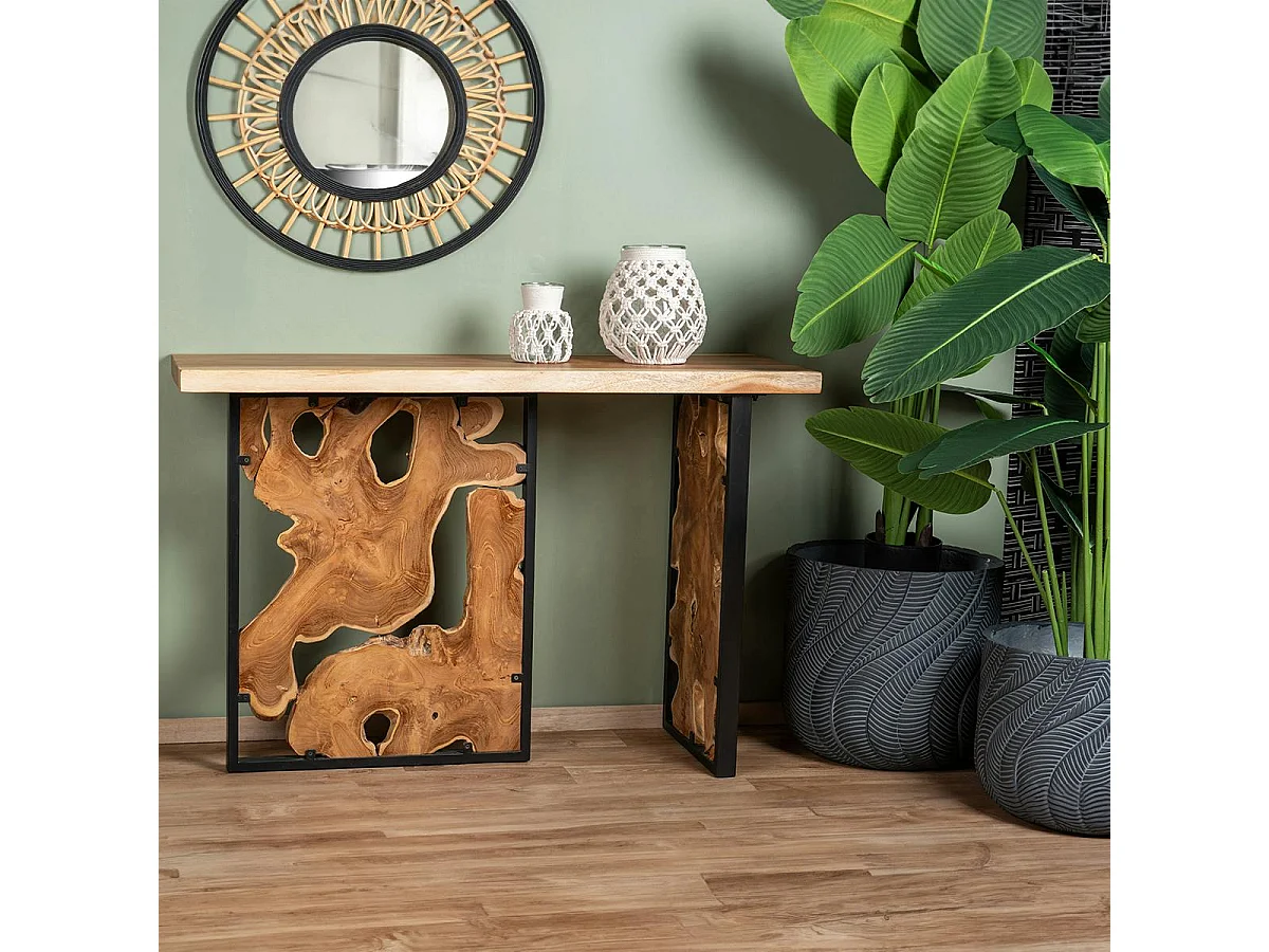 Console pieds racine de teck design ARIZONA