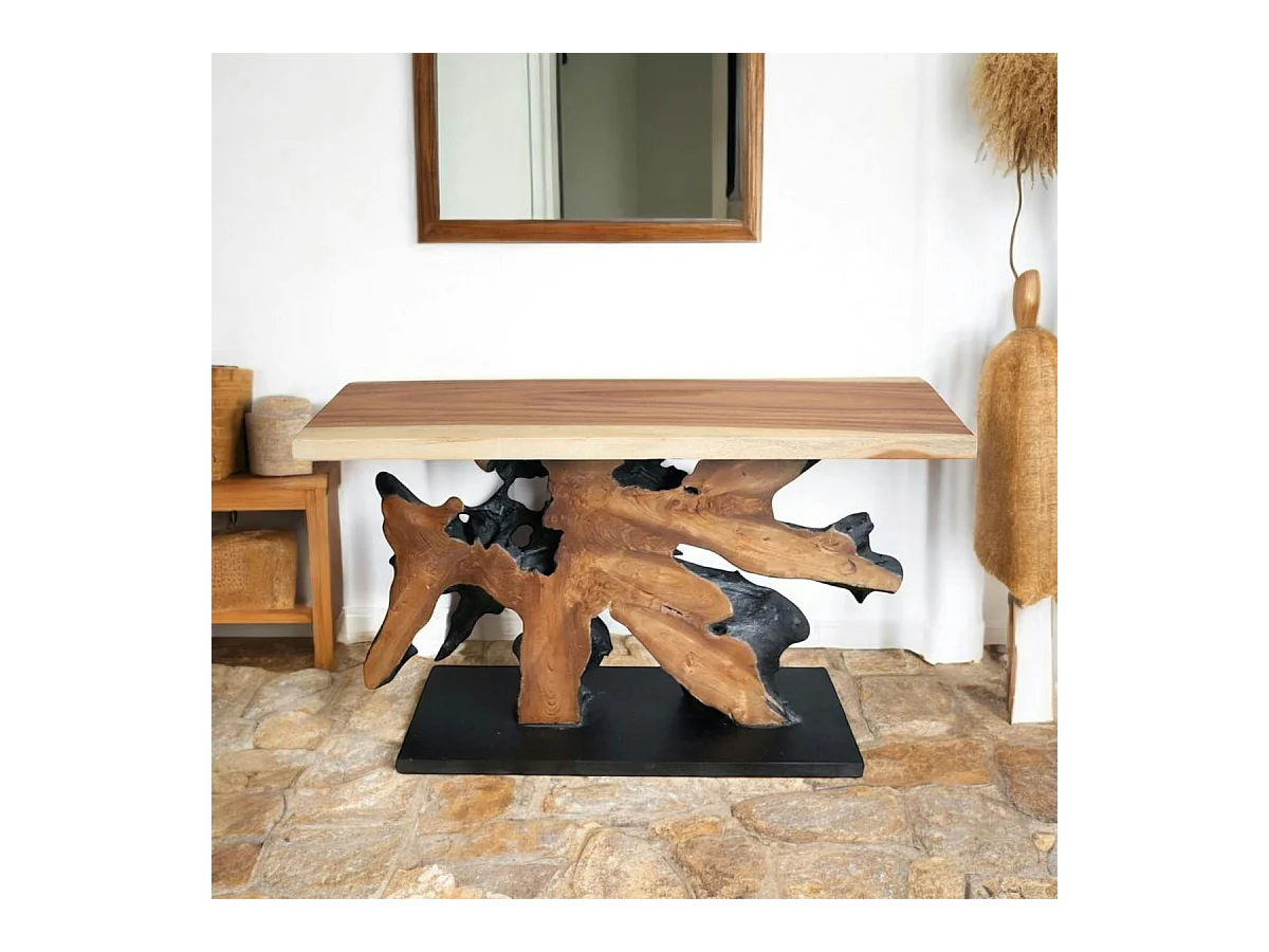 Console racine de teck plateau naturel ARIZONA