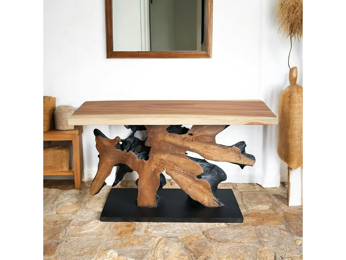 Console racine de teck plateau naturel ARIZONA