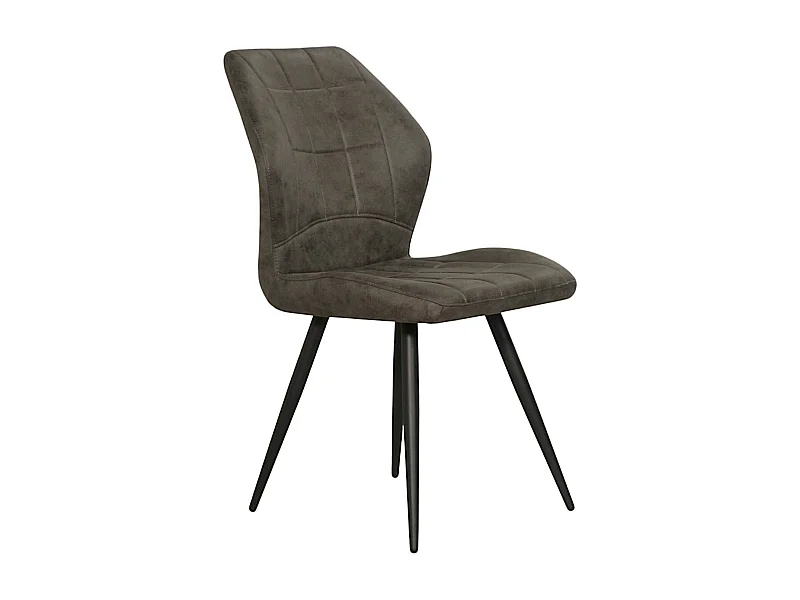 Chaise taupe motif damier,  (lot de 2) LOMBARDIE