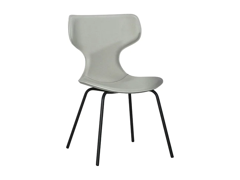 Chaise beige avec dossier en T, revêtement nettoyable (lot de 2) LOMBARDIE