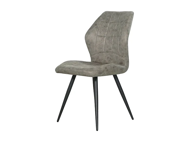 Chaise grise motif damier, (lot de 2) LOMBARDIE