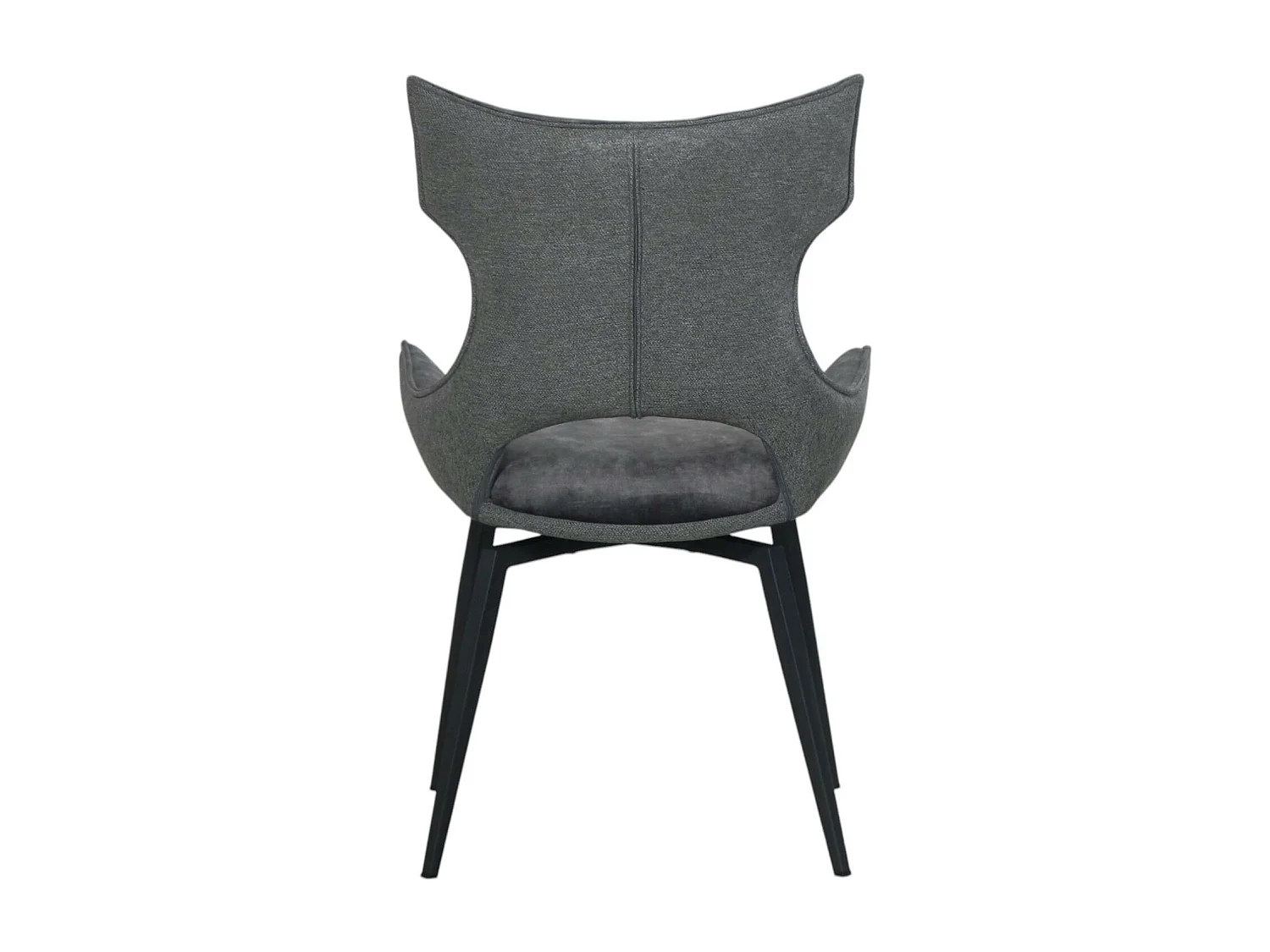 Chaise pivotante gris anthracite bi-matière, dossier en T (lot de 2) LOMBARDIE