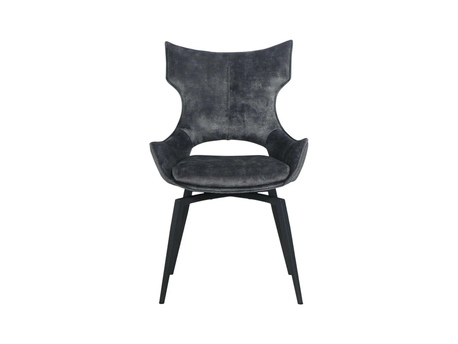 Chaise pivotante gris anthracite bi-matière, dossier en T (lot de 2) LOMBARDIE